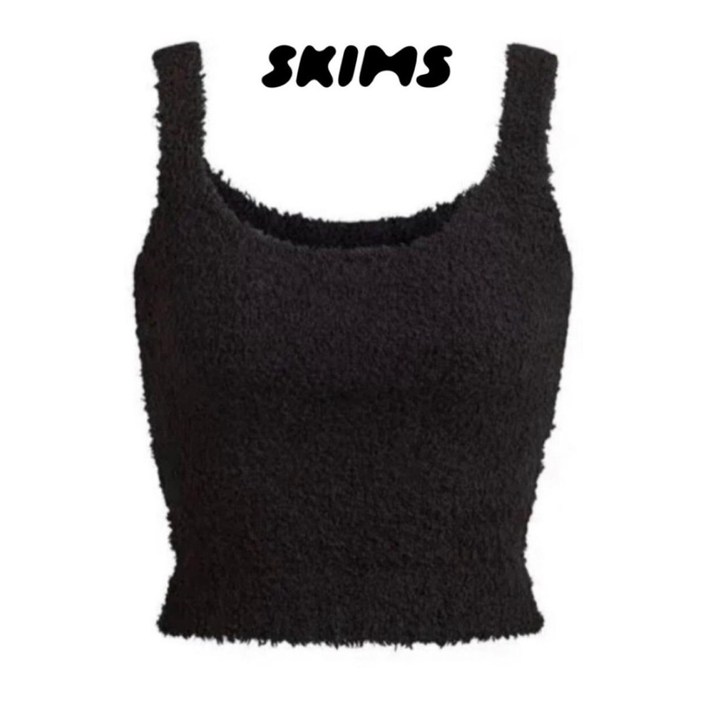 SKIMS Black Cozy Knit Tank